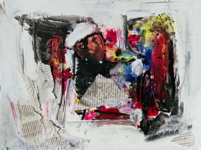 Collage -techniques-mixtes-oeuvre-sur-papier-contemporaine-Olivia-Appelius