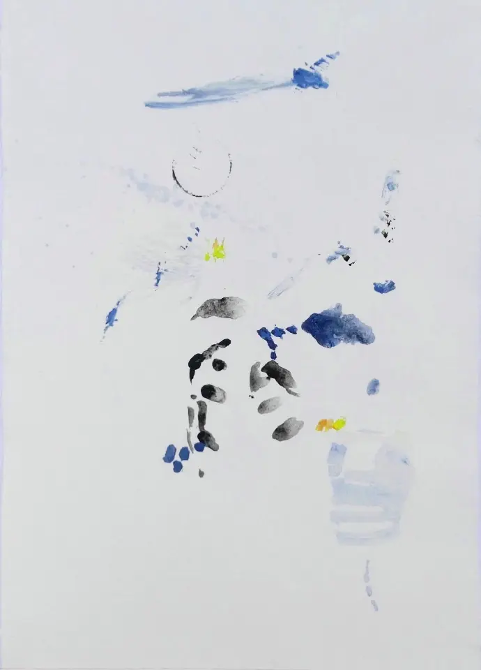 Blue-poeme-oeuvre-sur-papier-contemporaine-Olivia-Appelius