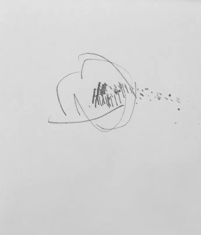 Le souffle du désordre, dessin automatique contemporain abstrait #2