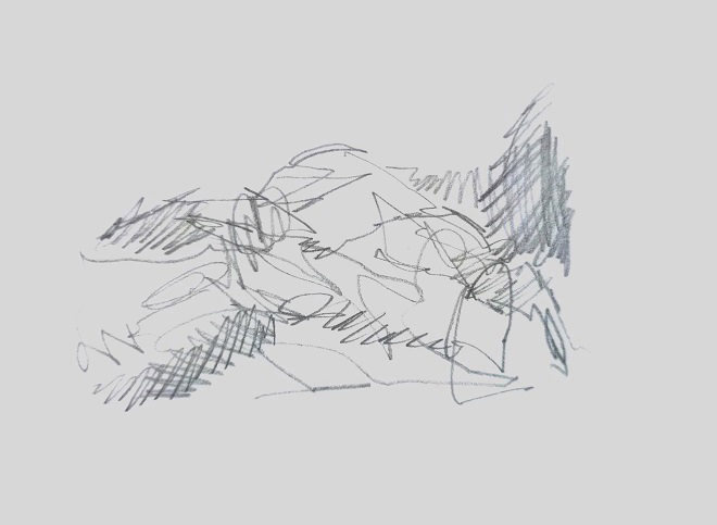Nature morte, dessin automatique contemporain abstrait #3