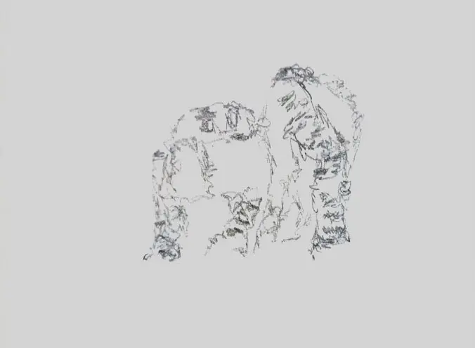 Nature morte, dessin automatique contemporain abstrait #5