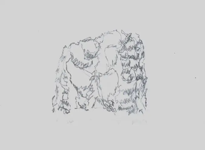Nature morte, dessin automatique contemporain abstrait #4